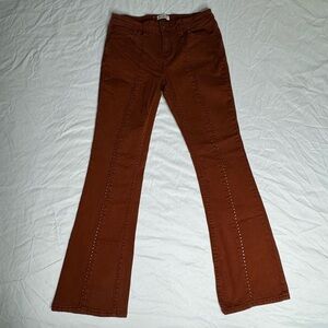 Shyanne Burnt Orange Studded Flare Bootcut Denim‎ Western Jeans Womens Size 32